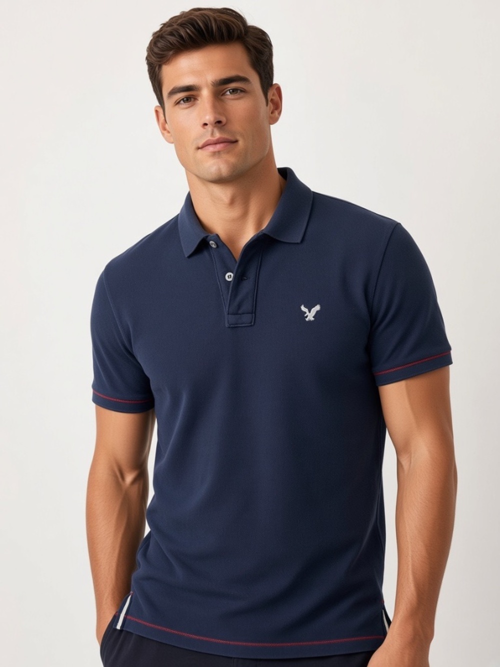 Mens Medium American Eagle Navy Blue Polo Shirt
